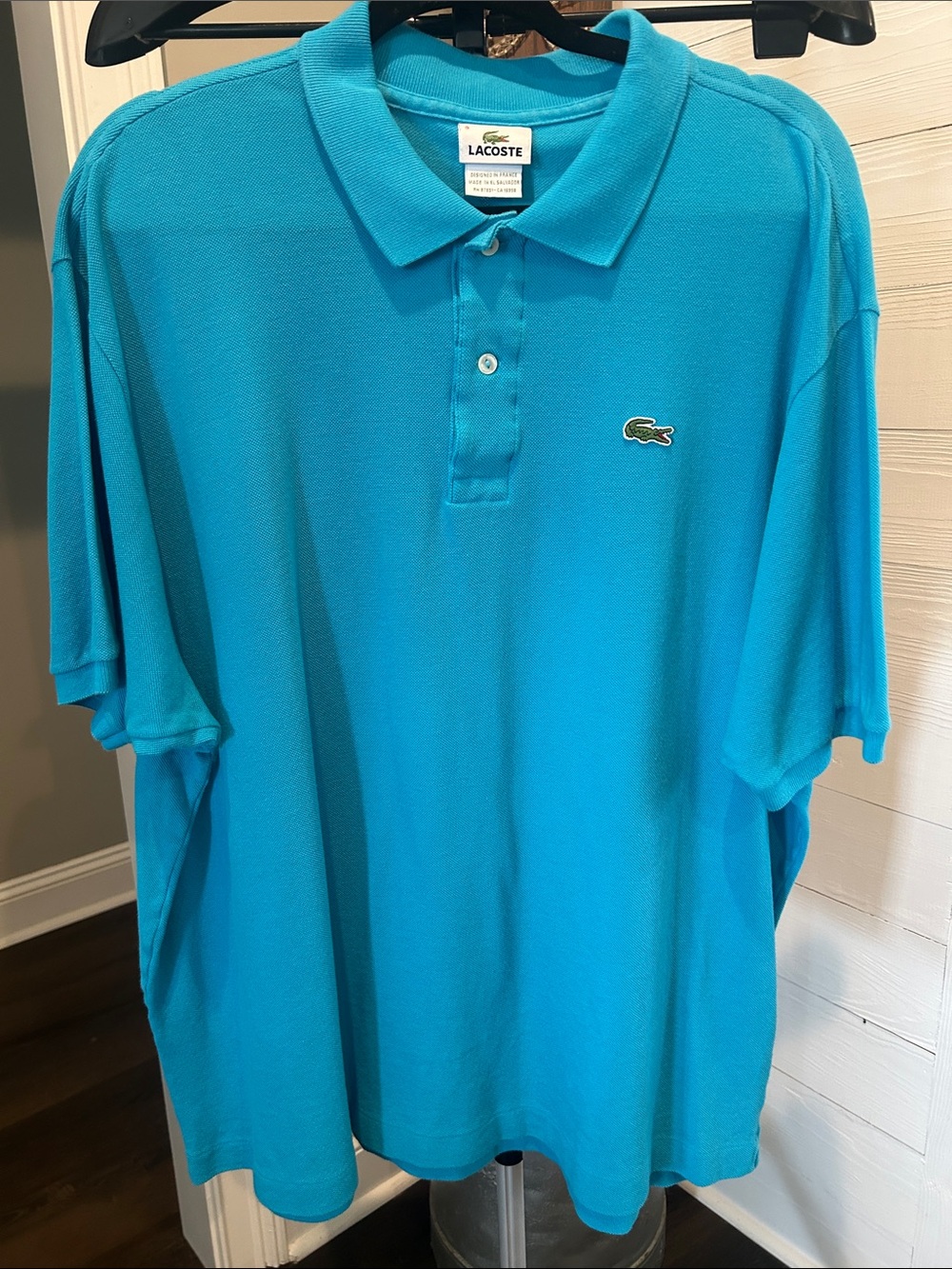 Lacoste Men's Bright Turquoise Polo Shirt Size 9